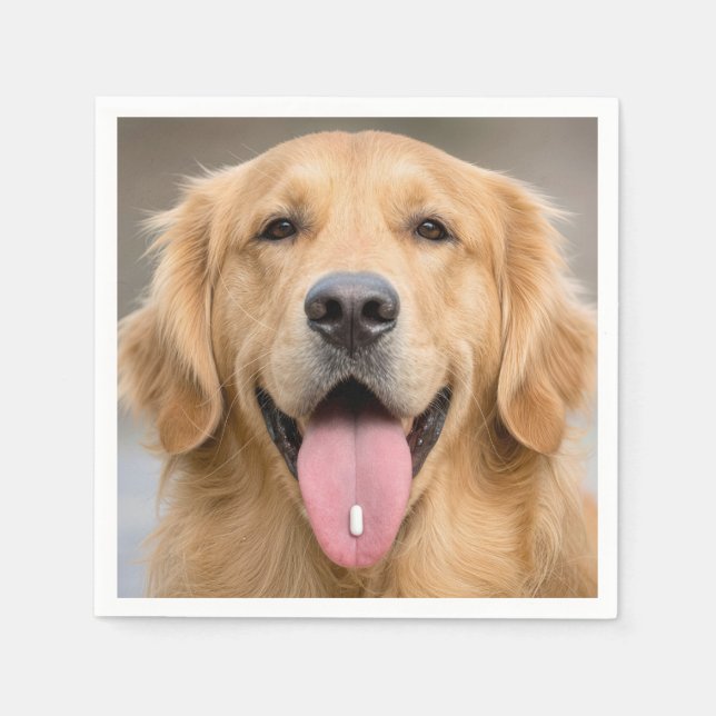 Golden Retriever med en Piller Pappersservett (Framsidan)