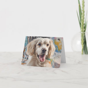 Golden Retriever med färgstreck Anteckningskort