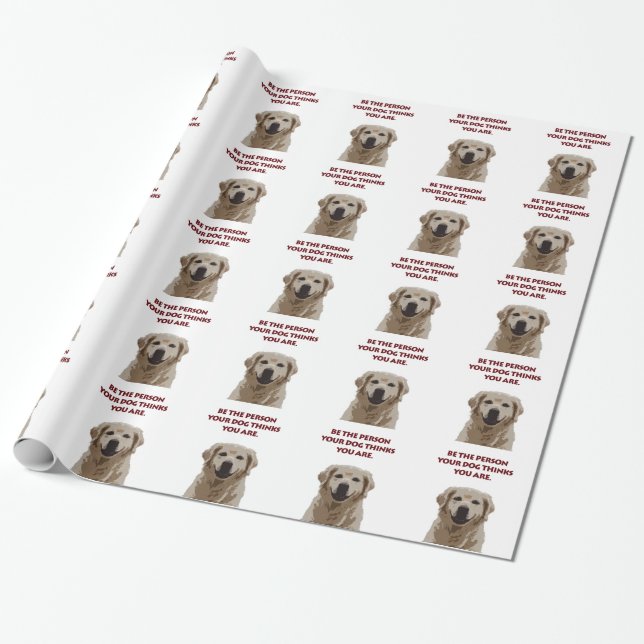 Golden Retriever med fint citat Presentpapper (Utrullad)