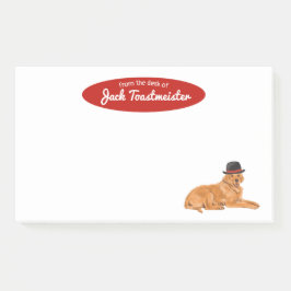 Golden Retriever med hatt-målning Post-it Block