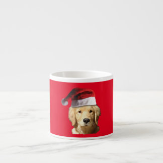Golden Retriever med Jultomten Hat Espressomugg