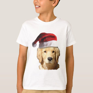 Golden Retriever med Jultomten Hat for Chr T Shirt