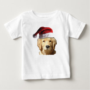 Golden Retriever med Jultomten Hat T Shirt