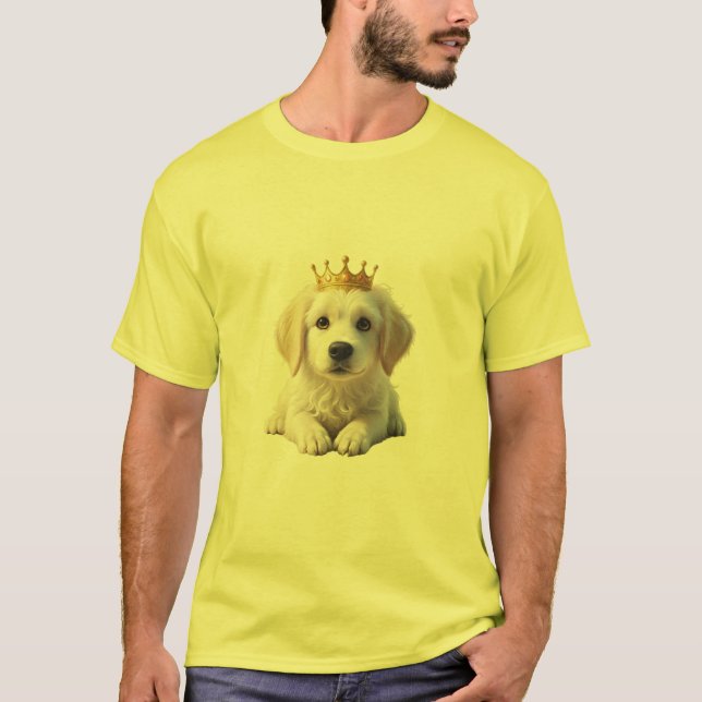Golden Retriever med Krona T Shirt (Framsida)