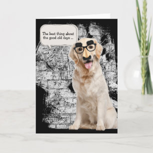 Golden Retriever med lustig maskfödelsedag Kort