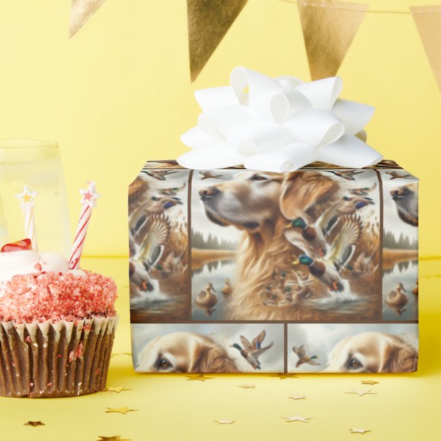 Golden Retriever med Mallard Ankor Presentpapper (Födelsedagsfest)