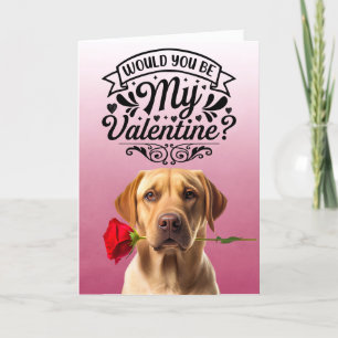 Golden Retriever med ros Anpassad Alla hjärtans da Helgkort