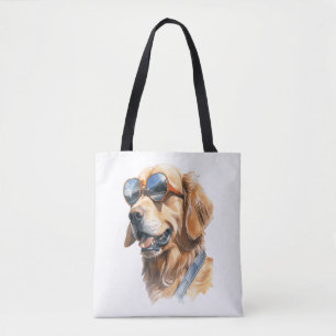 Golden Retriever med solglasögon 2 Tygkasse