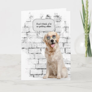 Golden Retriever med solglasögon-födelsedag Kort