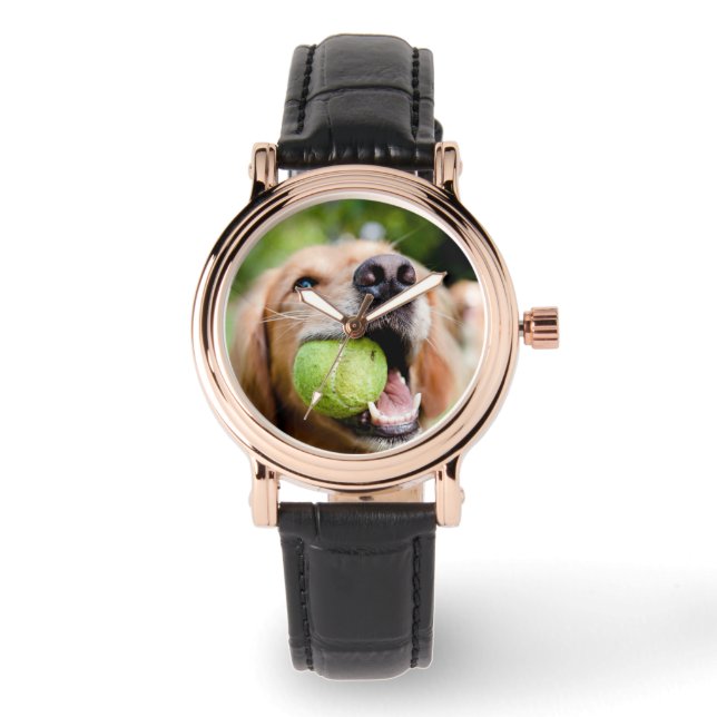 Golden Retriever med tennis Boll Armbandsur (Framsida)