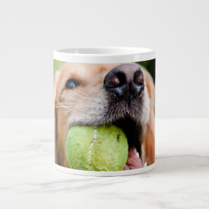 Golden Retriever med tennis Boll Jumbo Mugg