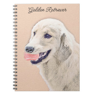 Golden Retriever med Tennis Boll Painting Hund Art Anteckningsbok