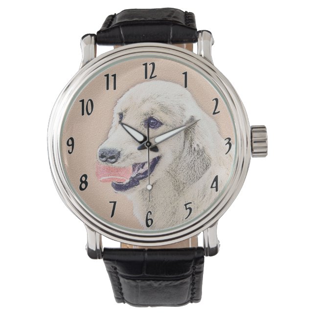 Golden Retriever med Tennis Boll Painting Hund Art Armbandsur (Framsida)