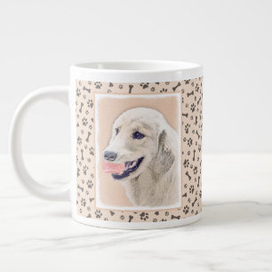 Golden Retriever med Tennis Boll Painting Hund Art Jumbo Mugg