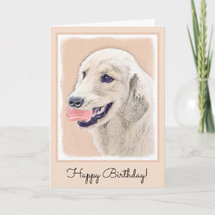 Golden Retriever med Tennis Boll Painting Hund Art Kort
