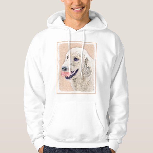 Golden Retriever med Tennis Boll Painting Hund Art Munkjacka (Framsida)