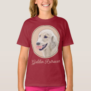 Golden Retriever med Tennis Boll Painting Hund Art T Shirt