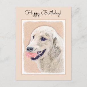 Golden Retriever med Tennis Boll Painting Hund Art Vykort