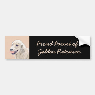 Golden Retriever med tennis Boll Painting Hund Bildekal