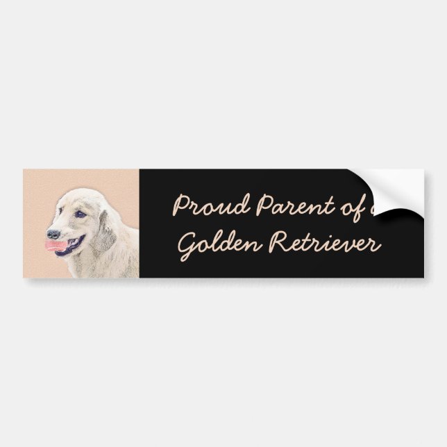Golden Retriever med tennis Boll Painting Hund Bildekal (Framsidan)