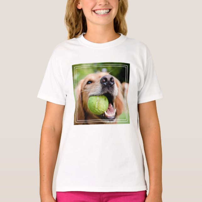 Golden Retriever med tennis Boll T Shirt (Framsida)