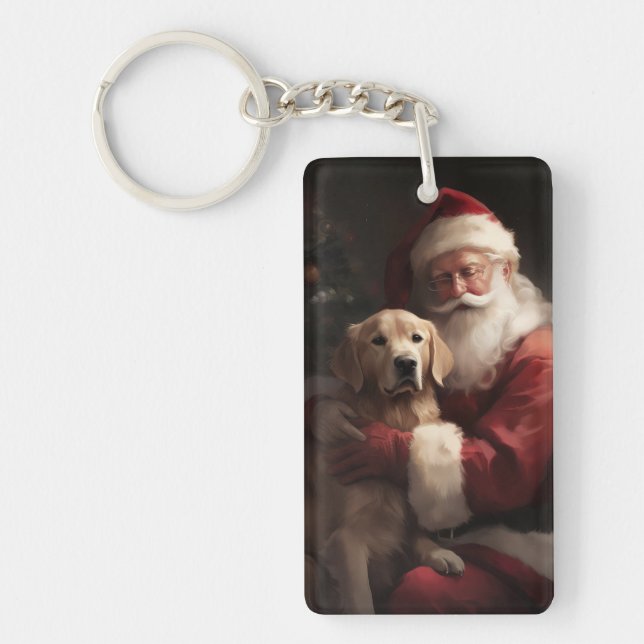 Golden Retriever Med Tomte Jul (Framsidan)