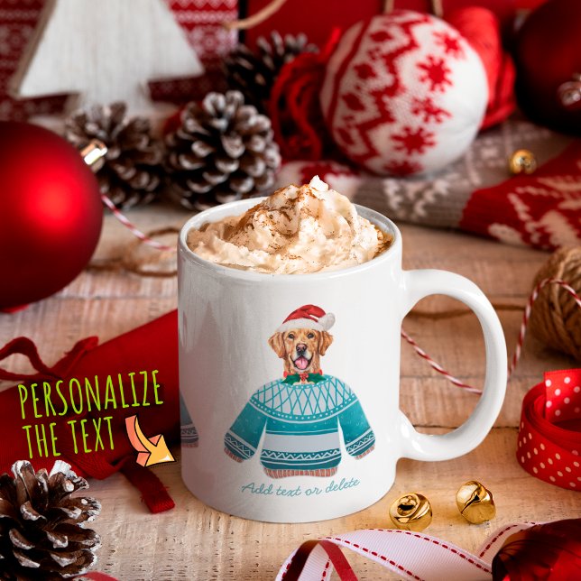 Golden Retriever med Ugly Sweater Hund älskare Kaffemugg (Skapare uppladdad)