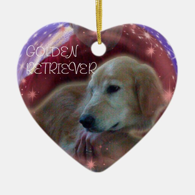 GOLDEN RETRIEVER MEMORIAL CHRISTMAS ORNATION JULGRANSPRYDNAD KERAMIK (Framsidan)