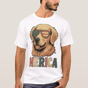 Golden Retriever 'Merica Solglasögon T Shirt