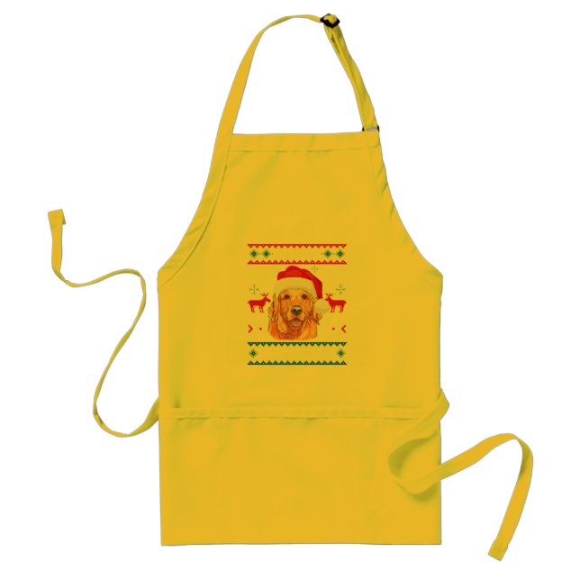 Golden Retriever Merry Woofmas Sweatshirt Hund Förkläde (Framsidan)
