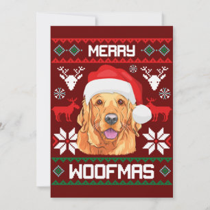 Golden Retriever Merry Woofmas Tröja Hund Inbjudningar