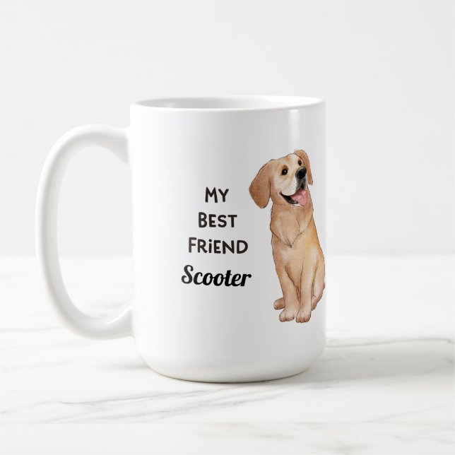 Golden Retriever Min Bästa Vän Anpassat Namn   Kaffemugg (Vänster)