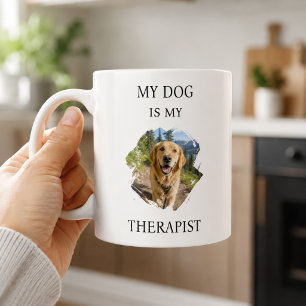 Golden Retriever Min hund är min terapeut foto Kaffemugg