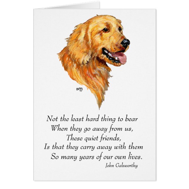 Golden Retriever Minne Hälsningskort (Framsidan)