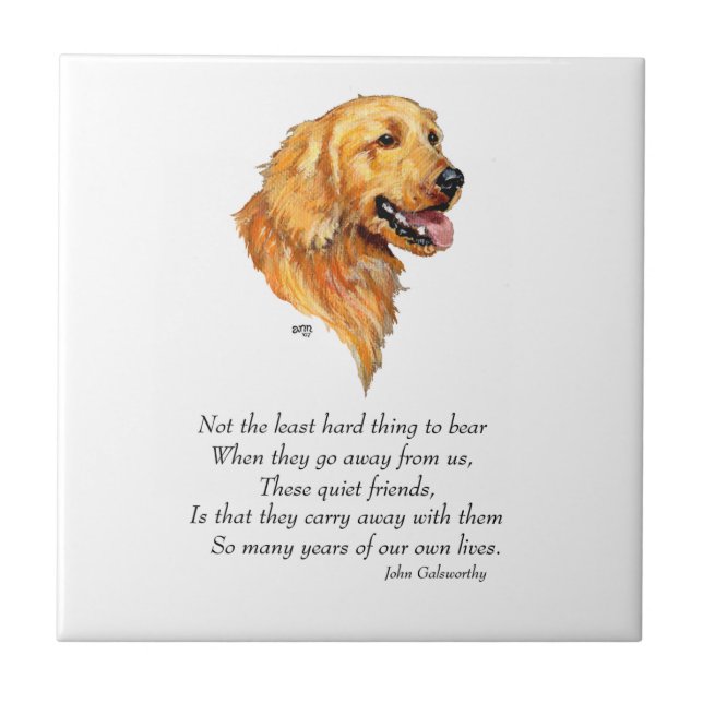 Golden Retriever Minne Kakelplatta (Framsidan)