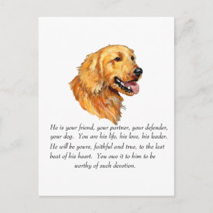 Golden Retriever Minne Vykort