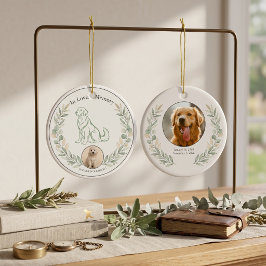 Golden Retriever-minnesmärke Sage Botanisk Minness Julgransprydnad Keramik