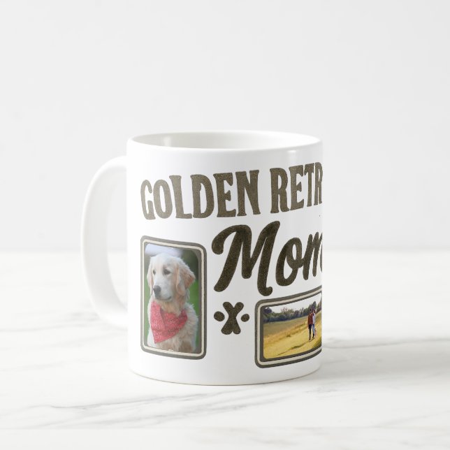 Golden Retriever Mom Personalized Mug - Custom Kaffemugg (Framsida vänster)