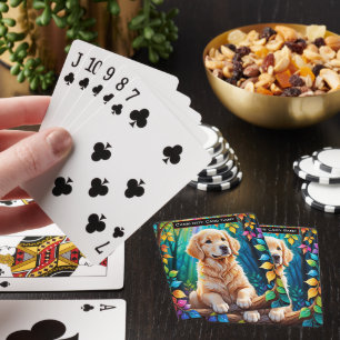 Golden Retriever Monogram-ungar Gamla matcher Casinokort
