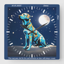 Golden Retriever Moonlit Wall Clock: En tidlös Pi