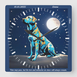 Golden Retriever Moonlit Wall Clock: En tidlös Pi Fyrkantig Klocka