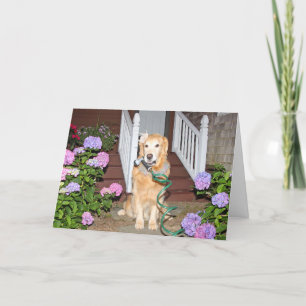 Golden Retriever Mors dag trädgård  Helgkort