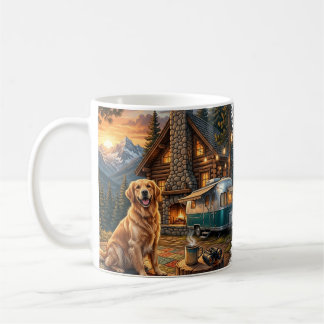 Golden Retriever Mountain Retreat Kaffemugg
