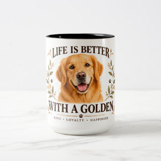 Golden Retriever Mugg – Livet Är Bättre Med en Gol
