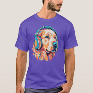 Golden Retriever Musikälskare En Avslappnande Desi T Shirt