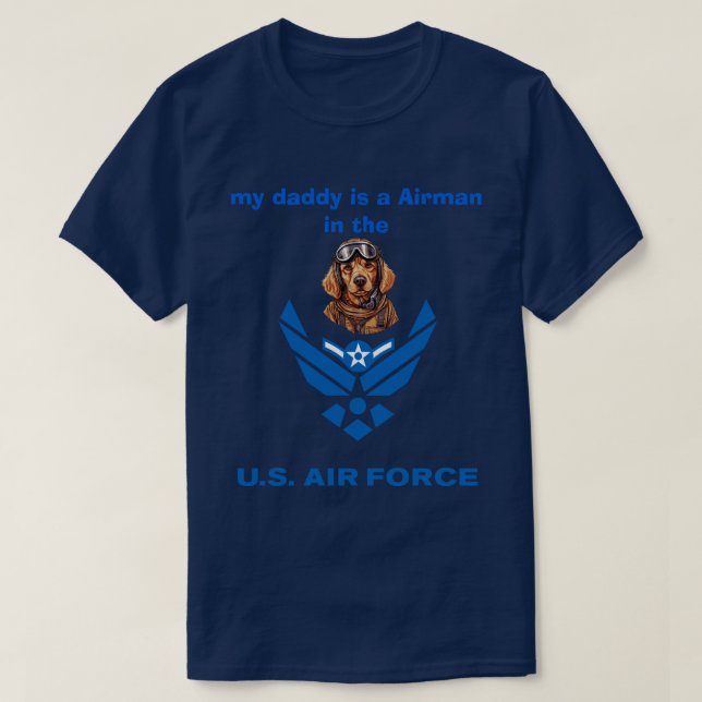 Golden Retriever My Airman pappa T Shirt (Design framsida)