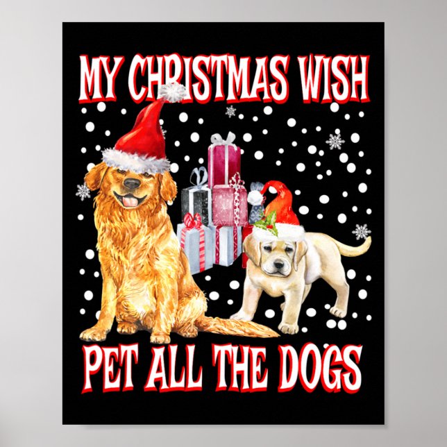 Golden Retriever My Christmas Wish Pet All The D  Poster (Framsidan)