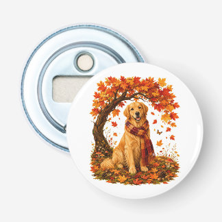 Golden Retriever Mysig Höst Thanksgiving Flasköppnare