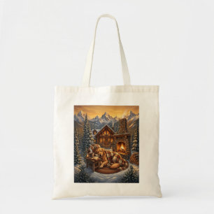 Golden Retriever Mysig Stuga Totebag Tygkasse
