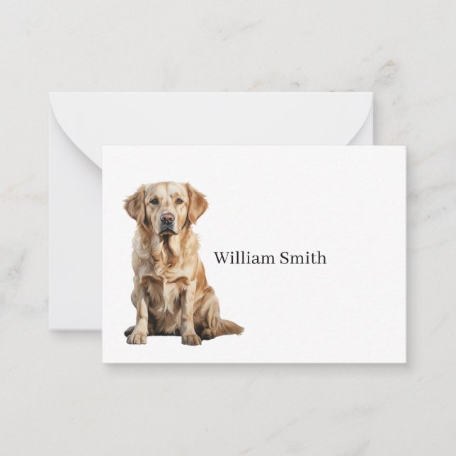 Golden Retriever Note Card Anteckningskort (Framsida)